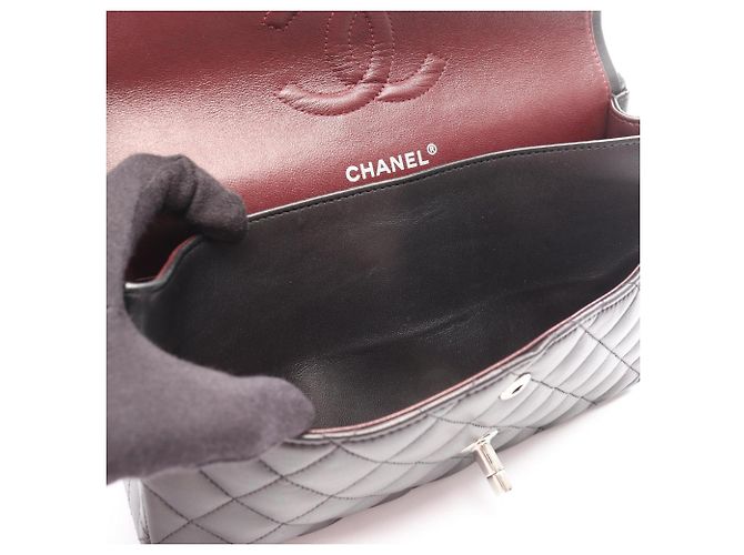 Borsa a Spalla Chanel Matelassé Double Flap Nero - vista 7