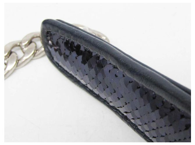 Borsa a Spalla Miu Miu Chain 5BH107 Blu - vista 11