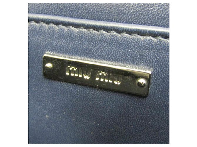 Borsa a Spalla Miu Miu Chain 5BH107 Blu - vista 14