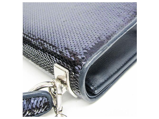 Borsa a Spalla Miu Miu Chain 5BH107 Blu - vista 8
