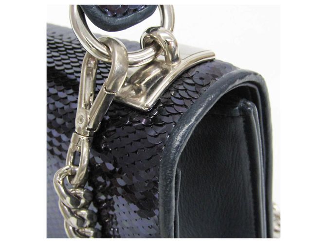 Borsa a Spalla Miu Miu Chain 5BH107 Blu - vista 9