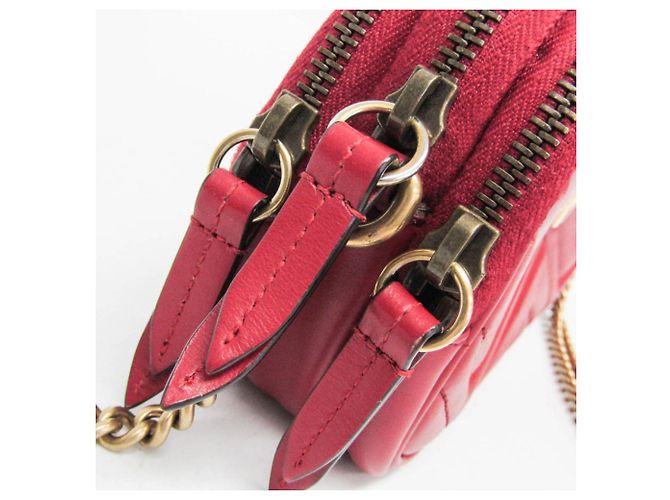 Gucci GG Marmont Women's Leather Shoulder Bag Red - view 8