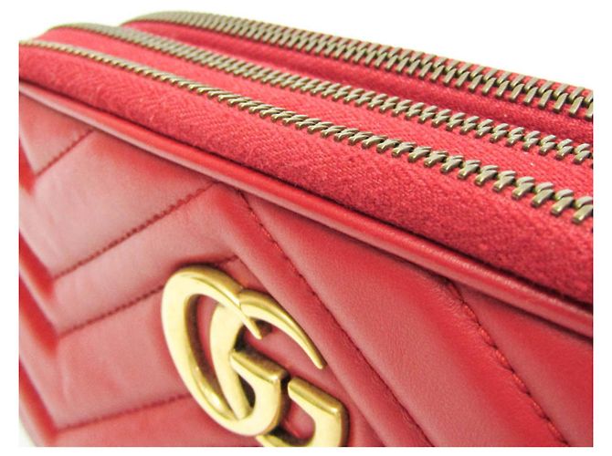 Gucci GG Marmont Women's Leather Shoulder Bag Red - view 9