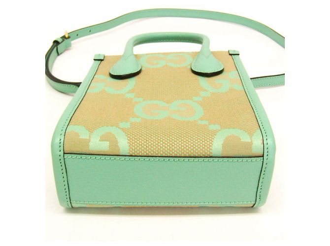 Borsa Gucci Jumbo GG 671623 Beige Verde chiaro - vista 4