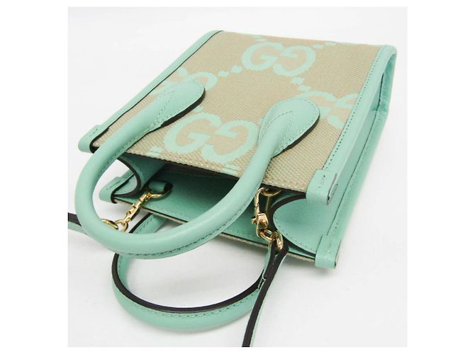 Borsa Gucci Jumbo GG 671623 Beige Verde chiaro - vista 5