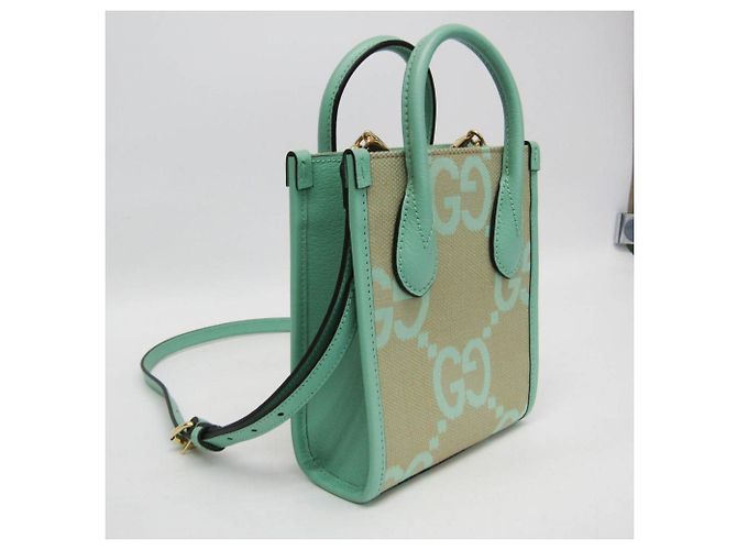 Borsa Gucci Jumbo GG 671623 Beige Verde chiaro - vista 6