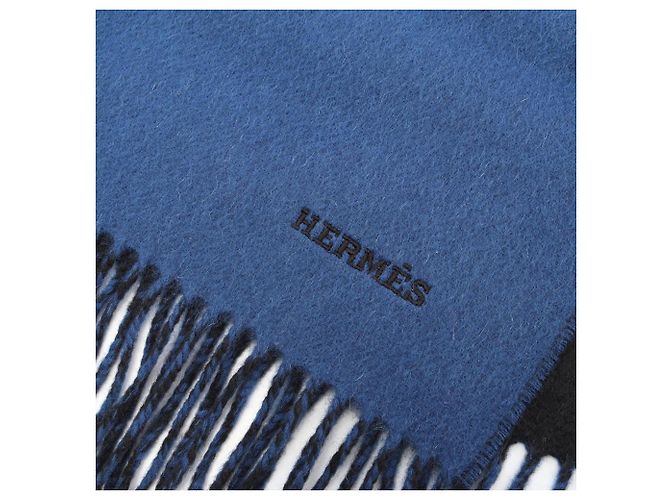 Hermès Sciarpa in cashmere Recto Verso per uomini, blu - vista 3