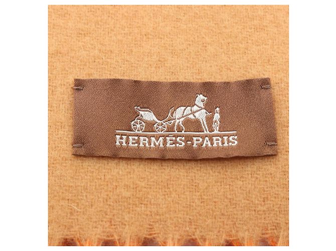 Sciarpa in cashmere Grand Mall di Hermès Beige Arancione - vista 2