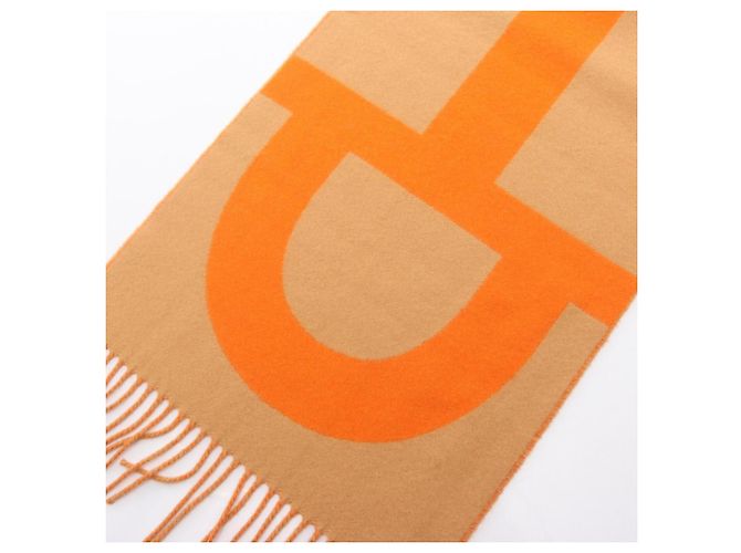 Sciarpa in cashmere Grand Mall di Hermès Beige Arancione - vista 5