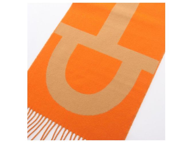 Sciarpa in cashmere Grand Mall di Hermès Beige Arancione - vista 6