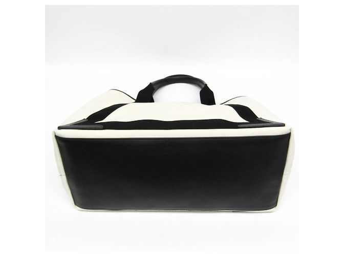 Borsa Balenciaga Cabas M 339936 in blu navy Nero Bianco sporco - vista 5