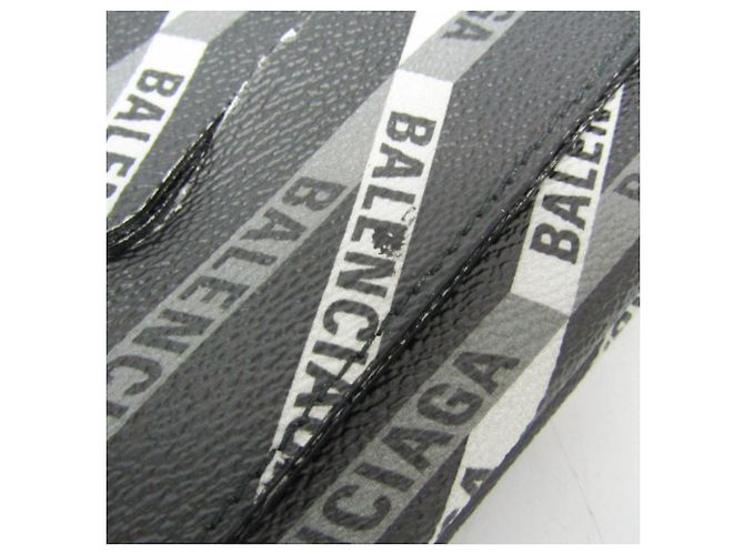 Everyday Clutch in pelle con stampa Balenciaga Marrone Nero - vista 11