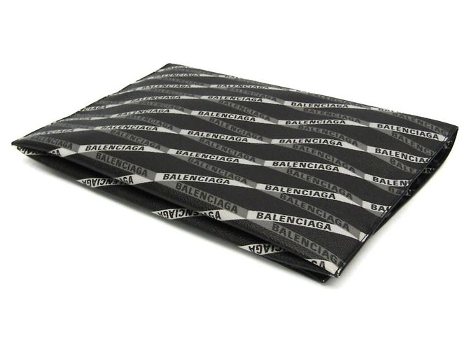 Everyday Clutch in pelle con stampa Balenciaga Marrone Nero - vista 3