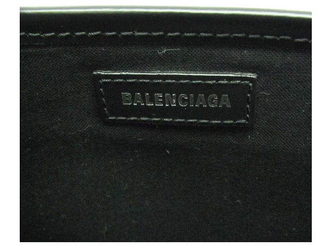 Borsa a mano Cabas S da donna Balenciaga in blu navy Nero Bianco sporco - vista 13