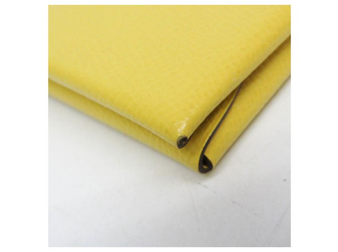 Tarjetero Calvi Duo de cuero Epsom de Hermès en amarillo - vista 5