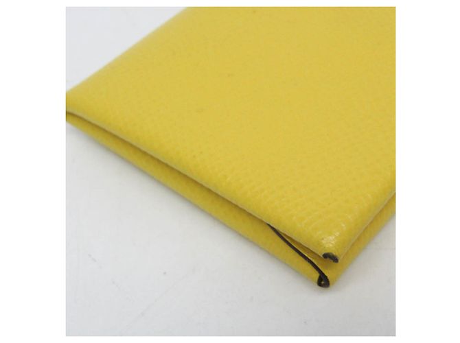 Tarjetero Calvi Duo de cuero Epsom de Hermès en amarillo - vista 6