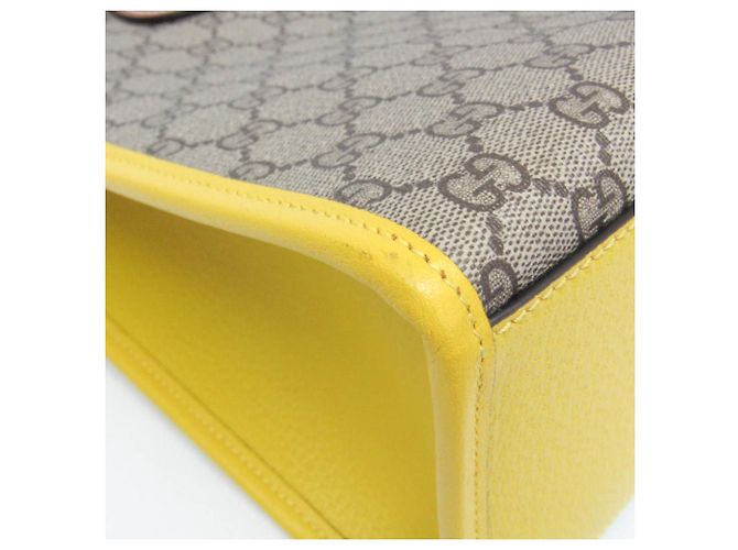 Borsa a spalla in pelle GG Supreme per donna di Gucci Rosa Beige Giallo - vista 4