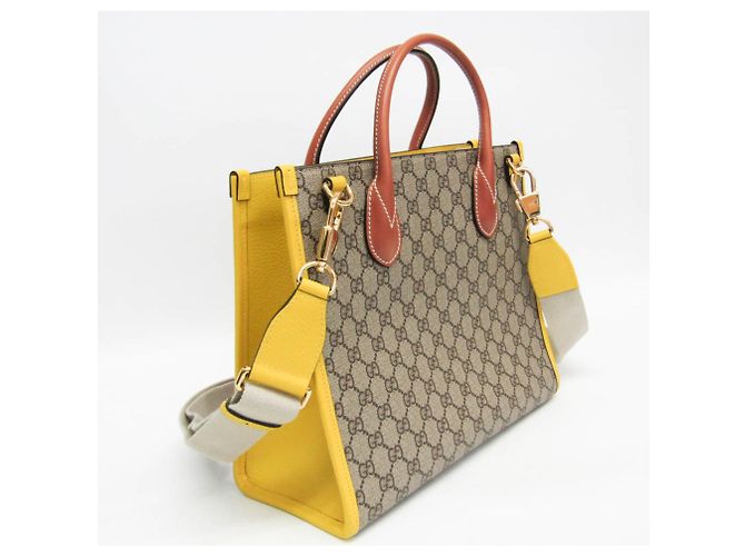 Borsa a spalla in pelle GG Supreme per donna di Gucci Rosa Beige Giallo - vista 7