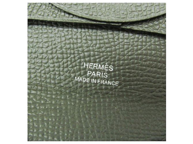 Monedero Bastia de Hermès en caqui oscuro - vista 7