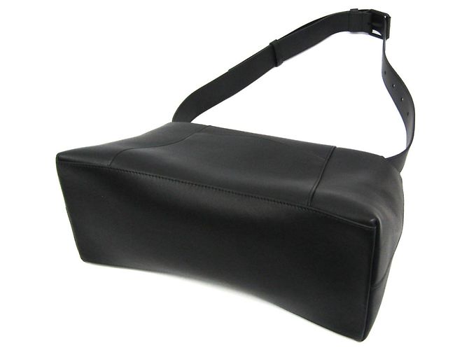 Borsa a spalla in pelle Balenciaga Downtown Medium Nero - vista 2