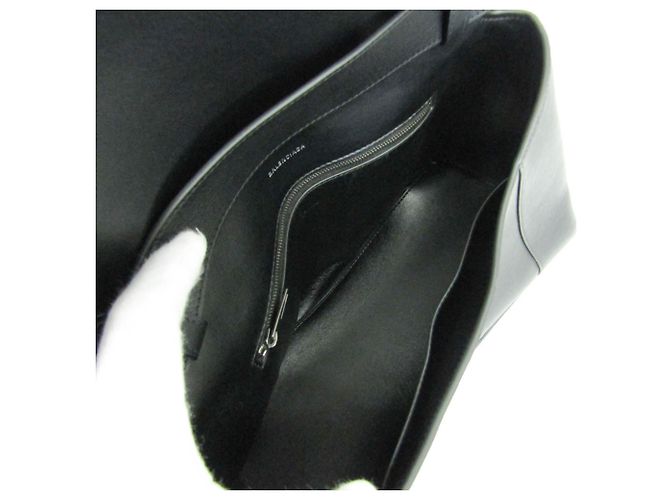 Borsa a spalla in pelle Balenciaga Downtown Medium Nero - vista 3