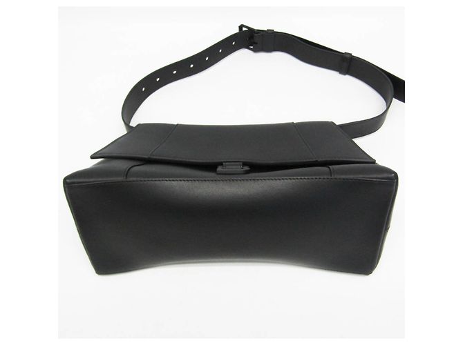 Borsa a spalla in pelle Balenciaga Downtown Medium Nero - vista 8