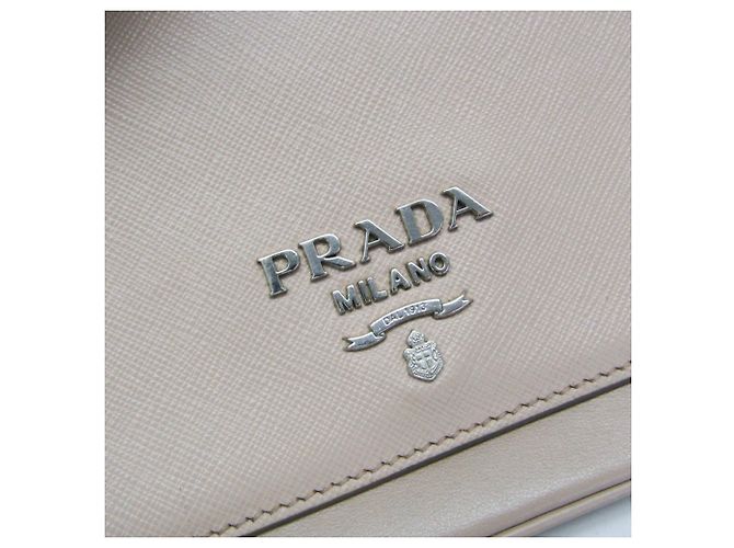 Borsa a Spalla Prada Saffiano Chain 1BD144 Beige - vista 13