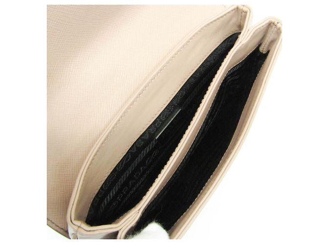 Borsa a Spalla Prada Saffiano Chain 1BD144 Beige - vista 4
