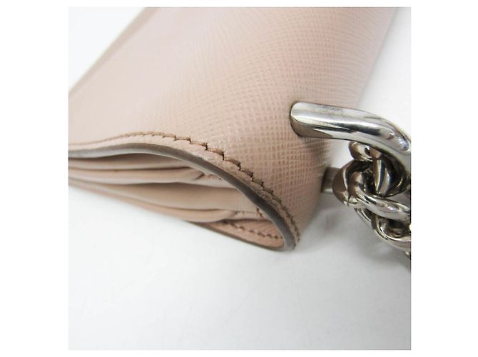 Borsa a Spalla Prada Saffiano Chain 1BD144 Beige - vista 8