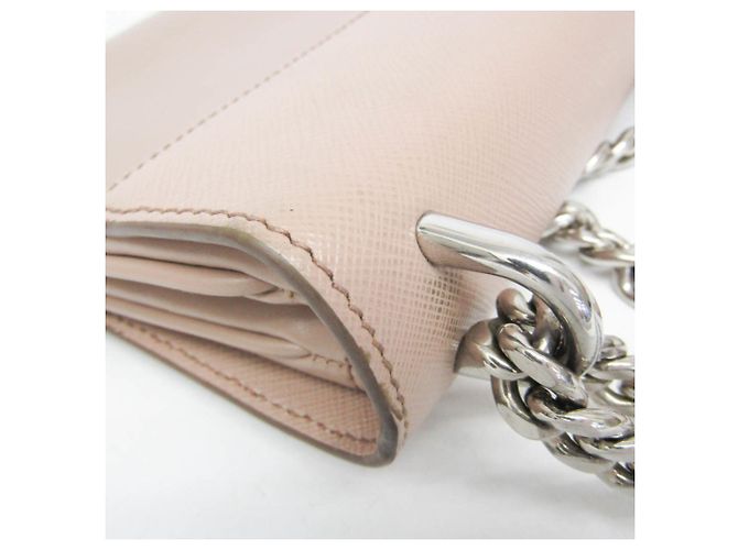Borsa a Spalla Prada Saffiano Chain 1BD144 Beige - vista 9