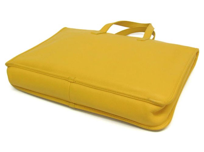 Sac de bureau Loewe Anagram en cuir jaune - vue 2