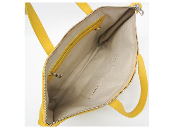 Sac de bureau Loewe Anagram en cuir jaune - vue 3