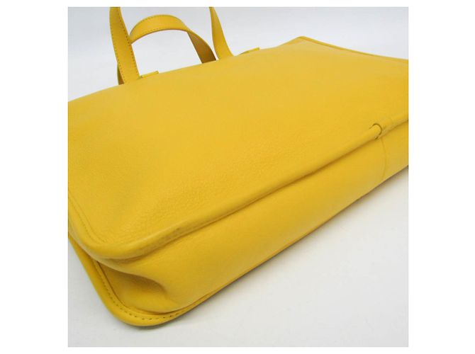 Sac de bureau Loewe Anagram en cuir jaune - vue 6