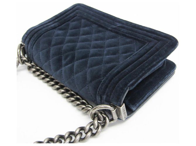 Borsa a Spalla Chanel Boy con Catena Blu navy - vista 7