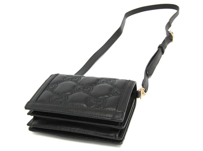Borsa a Spalla Mini GG Matelassé Gucci Nero - vista 2