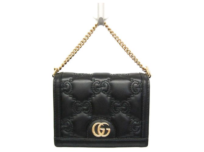 Borsa a Spalla Mini GG Matelassé Gucci Nero - vista 7