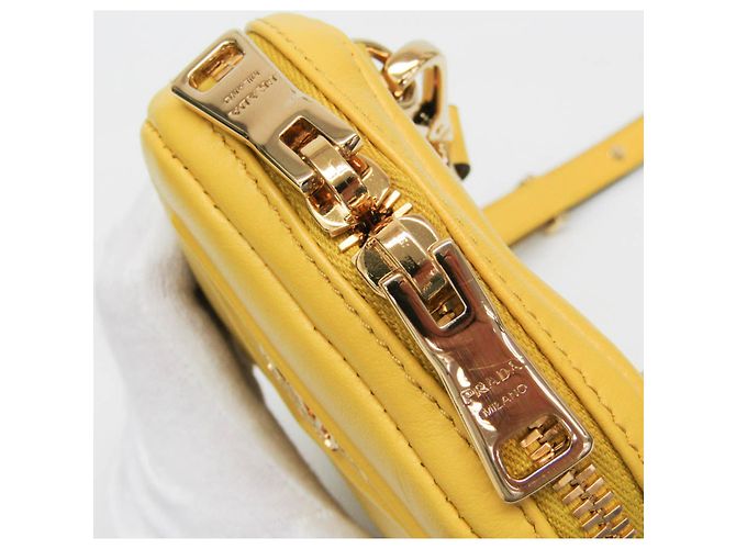 Pochette a Spalla Piccola Prada PELLETTERIA 9Y21OM Giallo - vista 7