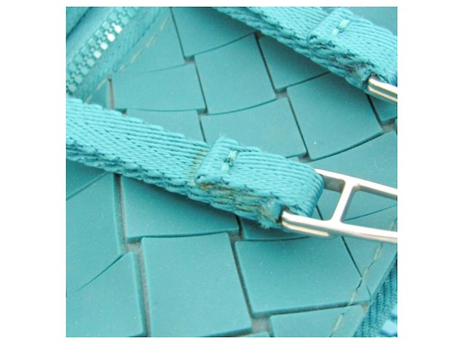 Borsa a spalla e tote in gomma per uomo Bottega Veneta Intrecciato BUFFER Blu - vista 12