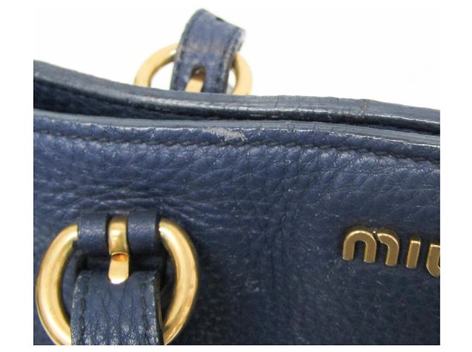Damentasche aus Leder Miu Miu Marineblau - Ansicht 13