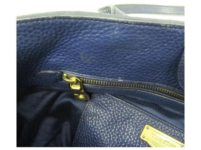 Damentasche aus Leder Miu Miu Marineblau - Ansicht 14