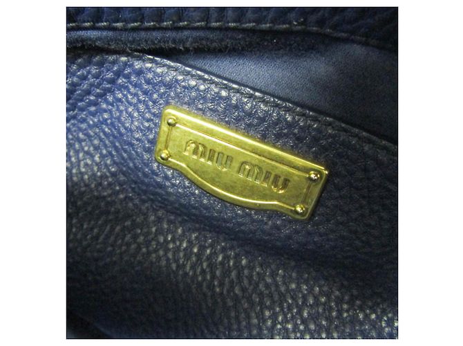 Damentasche aus Leder Miu Miu Marineblau - Ansicht 17