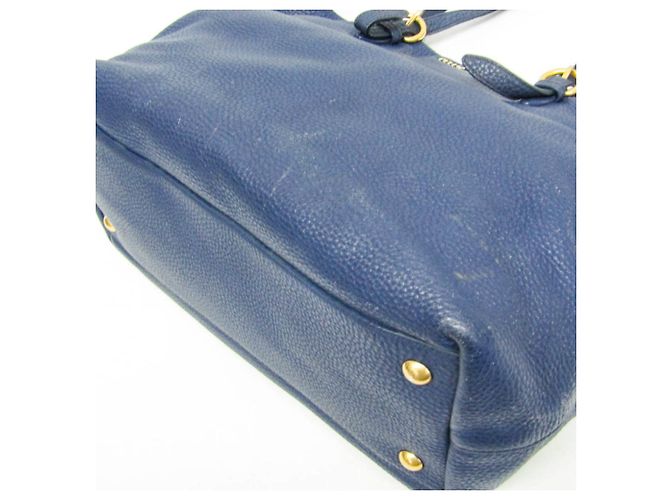 Damentasche aus Leder Miu Miu Marineblau - Ansicht 8