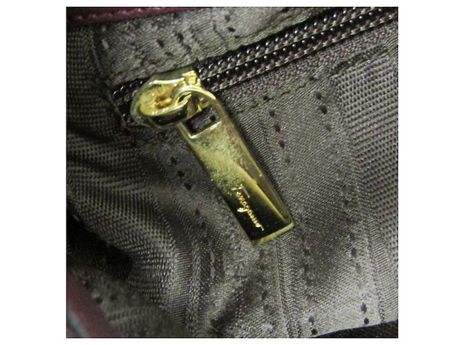 Borsa in pelle Gancini di Salvatore Ferragamo Porpora - vista 17