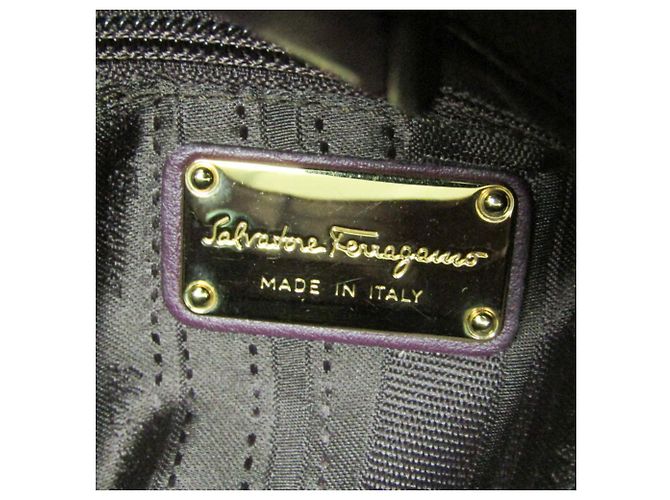 Borsa in pelle Gancini di Salvatore Ferragamo Porpora - vista 18