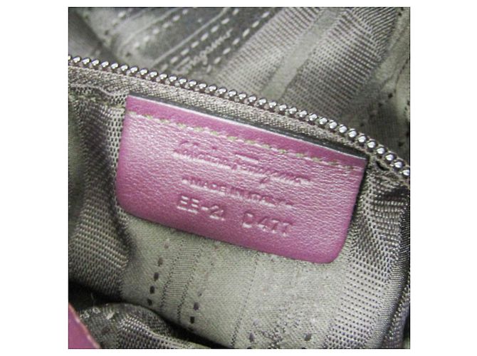 Borsa in pelle Gancini di Salvatore Ferragamo Porpora - vista 19