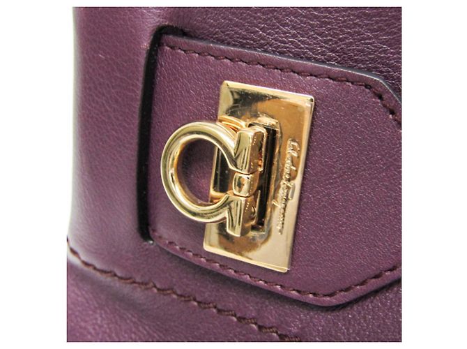 Borsa in pelle Gancini di Salvatore Ferragamo Porpora - vista 7