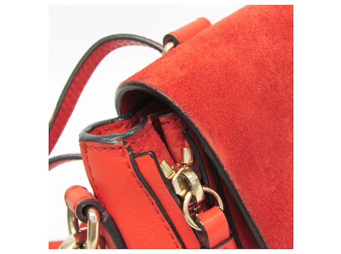 Zaino in pelle e suede Chloé Faye da donna in arancione - vista 10