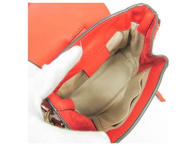 Zaino in pelle e suede Chloé Faye da donna in arancione - vista 3