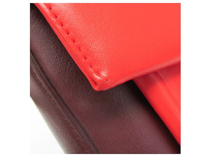 Fendi 8BR677 Leder Schultertasche Rot Bordeaux - Ansicht 10