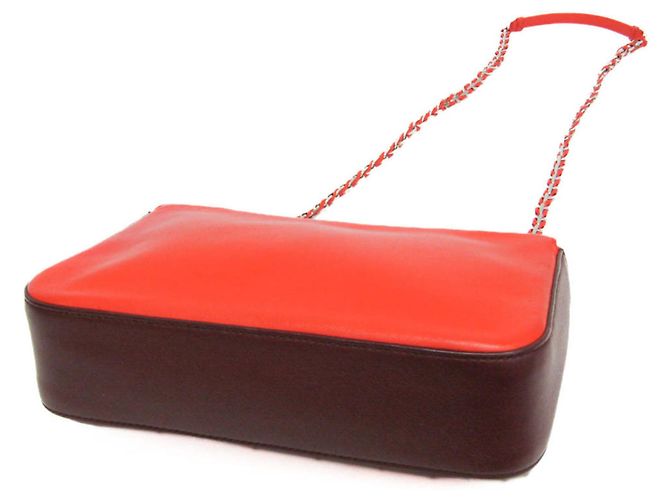 Fendi 8BR677 Leder Schultertasche Rot Bordeaux - Ansicht 2